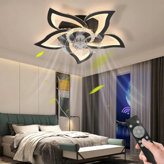 Bytový ventilátor - Stropný ventilátor zongs802) Kvetinový stropný ventilátor čierny